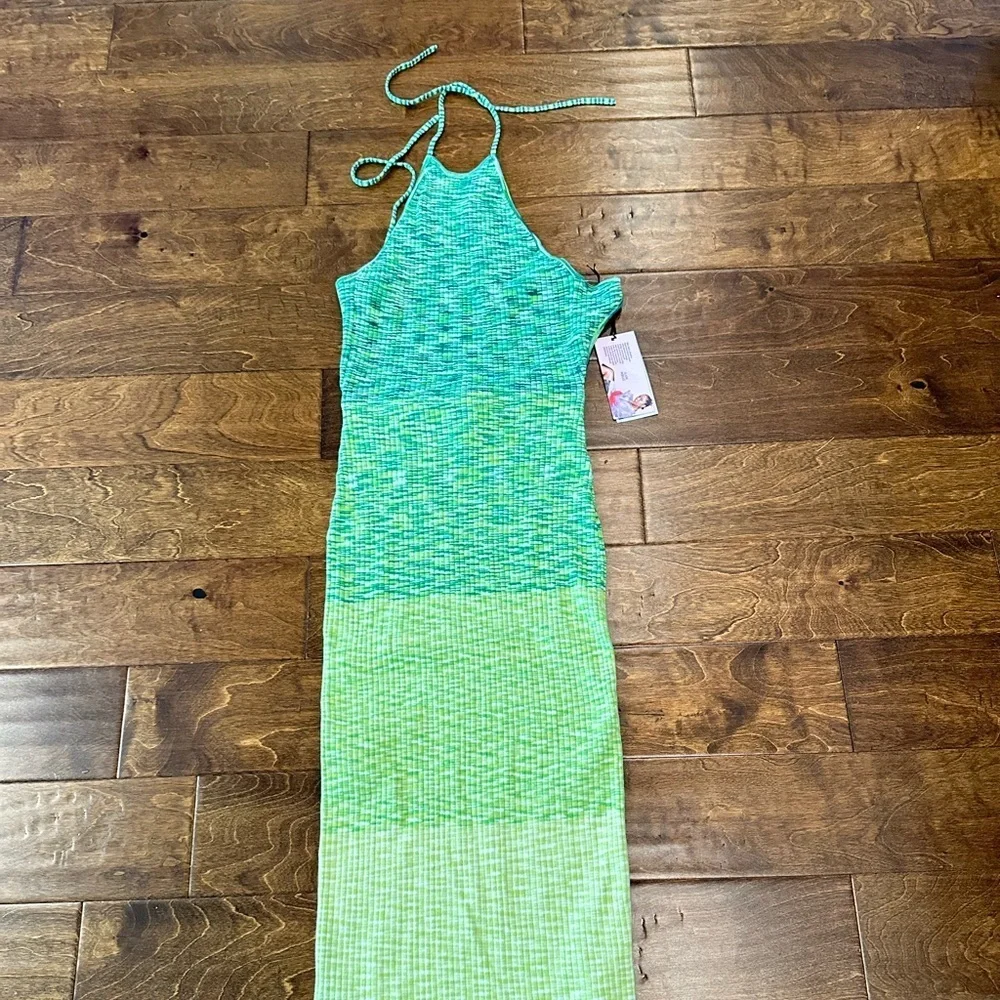 NWT Future Collective With Alani Noelle Ombre Halter Tie Neck Knit Sweater Dress - Picture 5 of 12